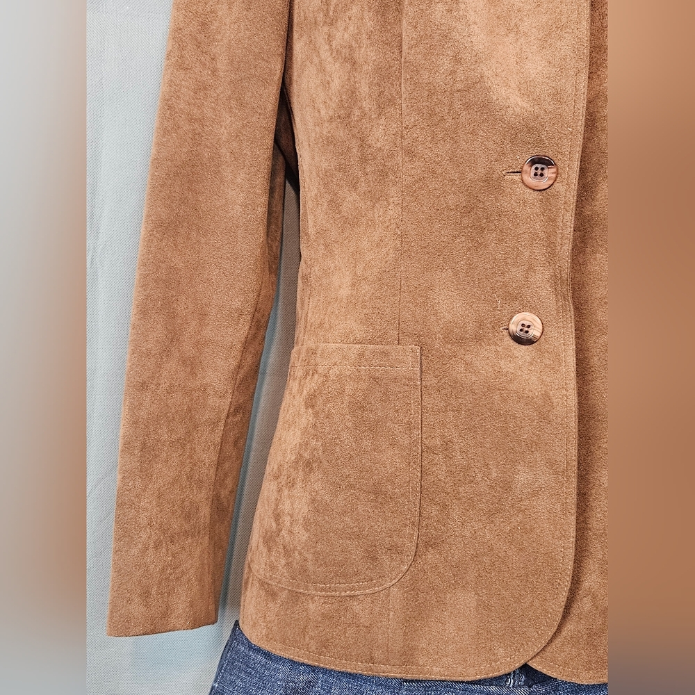 Vintage Ultra Suede RUST Brown Tailored Jacket - Picture 7 of 15